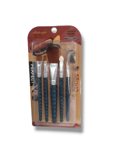 KIT DE PINCELES PARA MAQUILLAJE CON 5 UNIDADES COLOR NEGRO